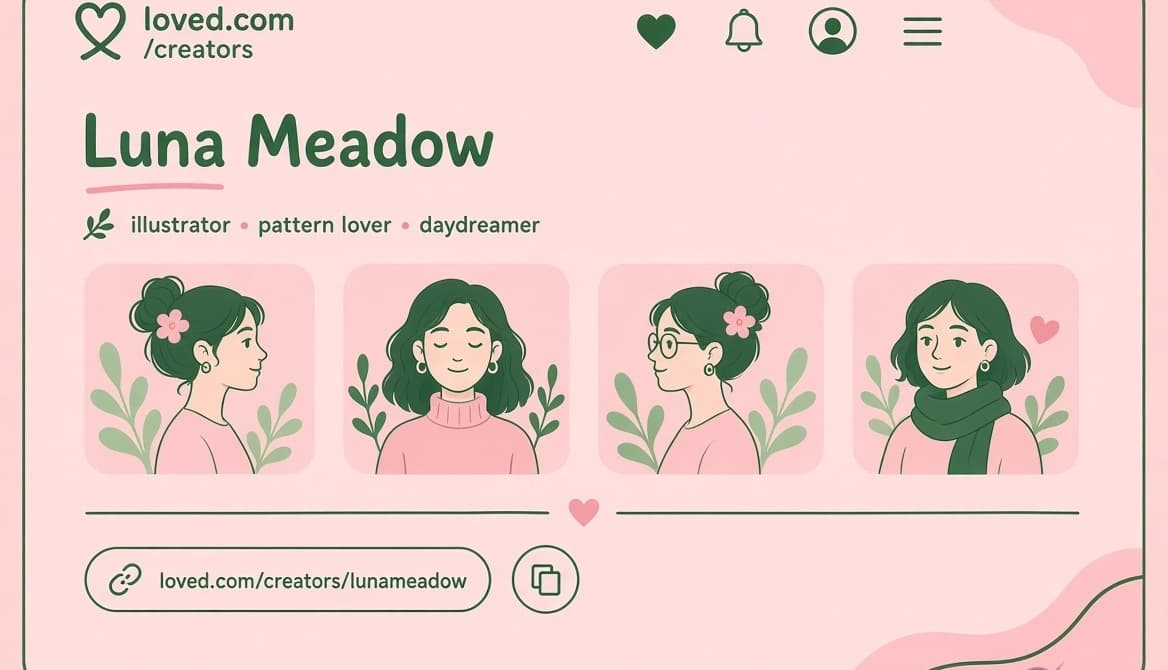 Example creator profile page